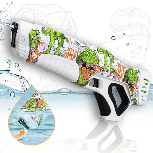 Automatic suction electric dinosaur water gun, outdoor beach party water toys for adults and children over 8 years old.