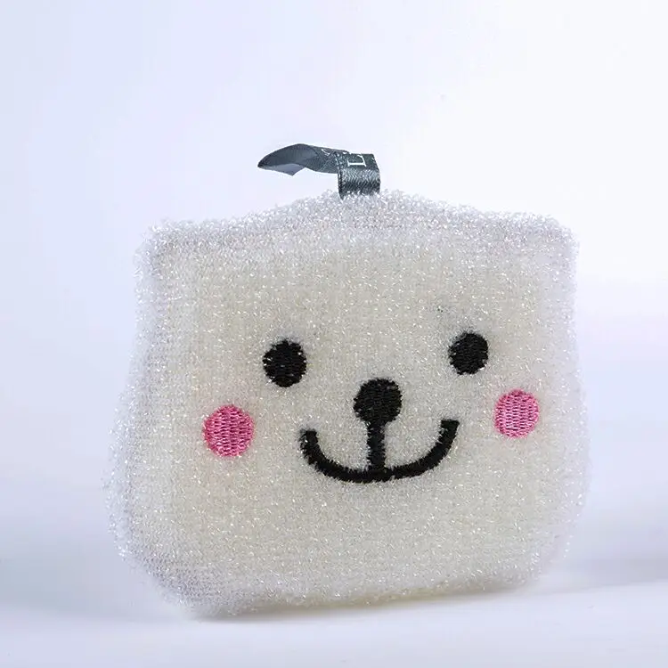 Wholesale Sponge Scoure Scrubber Popular cartoon cat dish cleaning sponge scrubber for kitchen