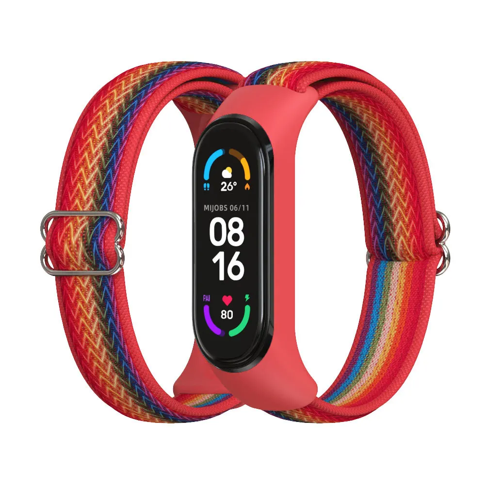 Nylon strap for Mi band 7 5 6  bracelet NFC smart Watch replacement Mi band colorful strap anti-lost wristband