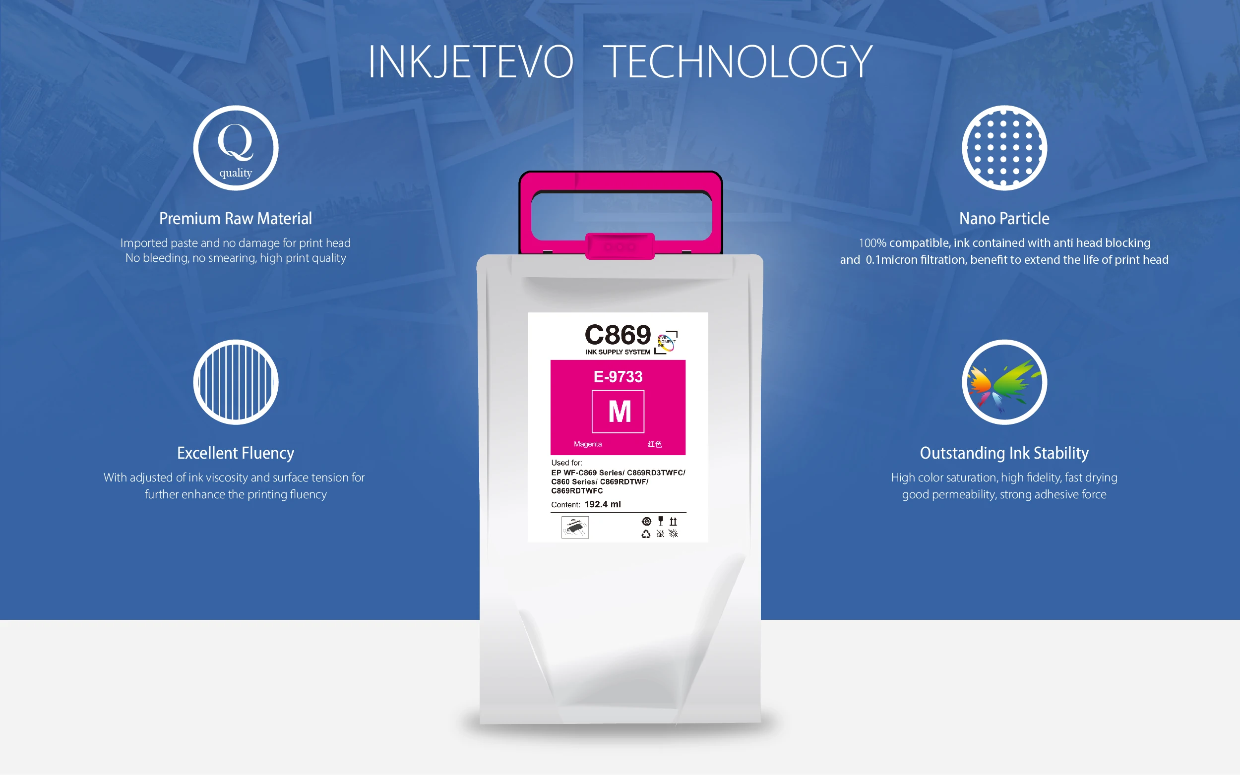 Trendvision EP WF-C869 Series C869RD3TWFC C860 Series Continuous Ink Supply Systems For Epson WorkForce Pro Printers CISS