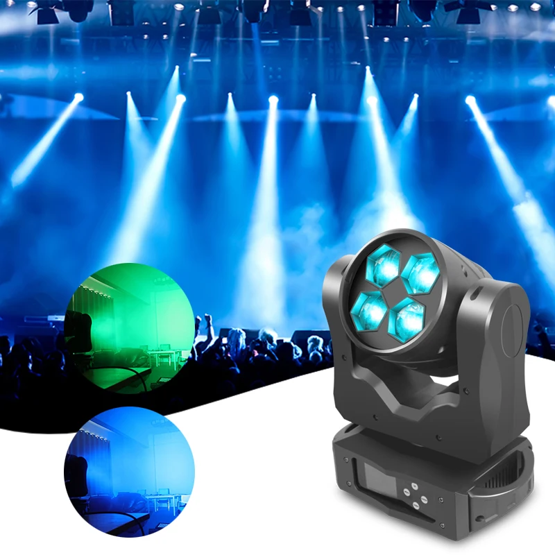 LED 4x40W Wash RGBW 4In1 Moving Head Spot Light Mini Bee Eye Disco Party DJ Club Stage Light