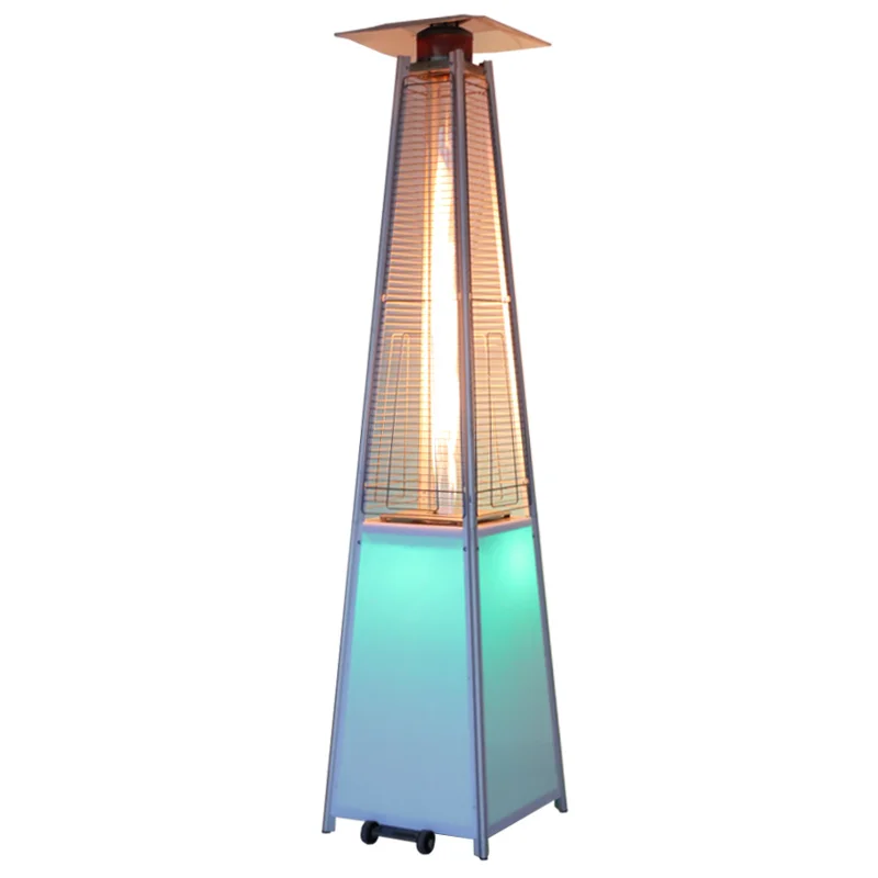  LED pyramid patio heater flame glass tube