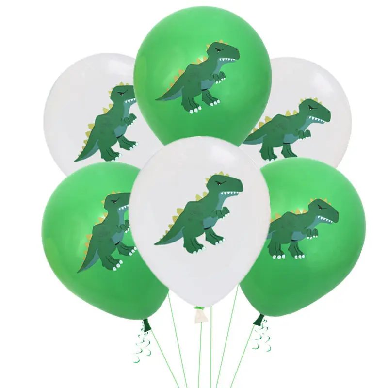 
 2021 Новый дизайн 12 дюймов цвета динозавры Печать Круглый детских вечеринок по случаю Дня Рождения лес тема украсить воздушных шаров из латекса  