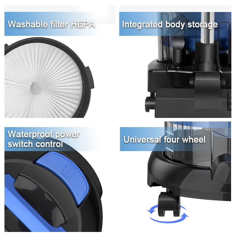 Professional Factory 1400W Powerful Wet And Dry Household Electric Water Filtration Carpet Vacuum