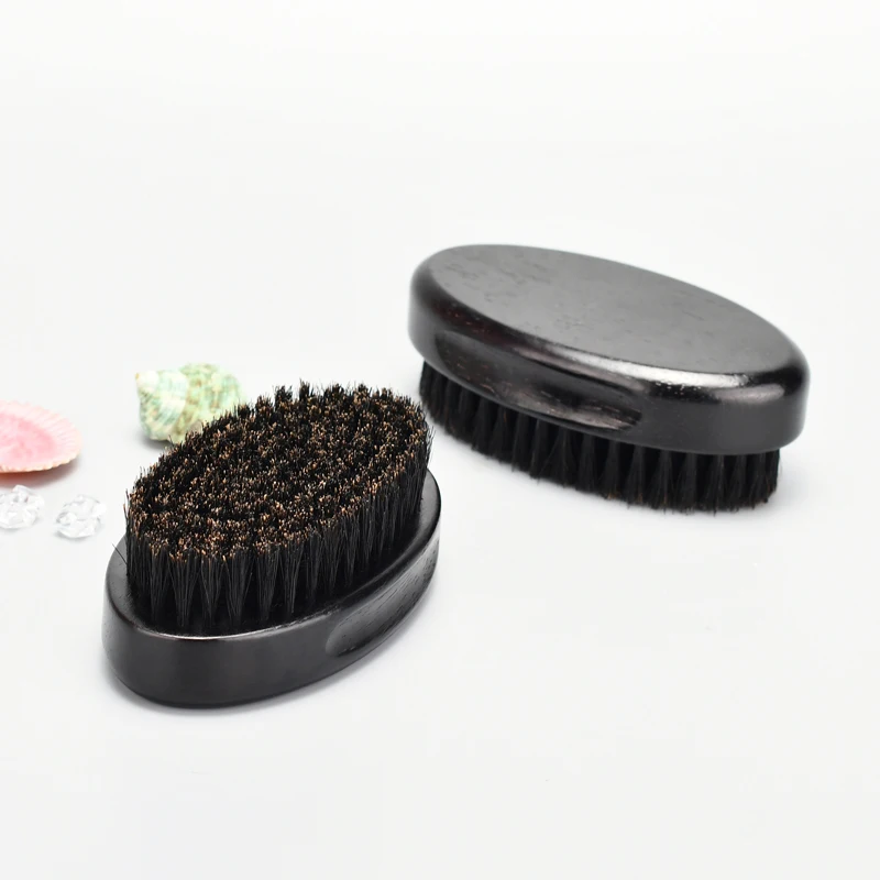Оптовая продажа черная щетка для бороды Профессиональная деревянная ручка 100% щетина кабана формирования