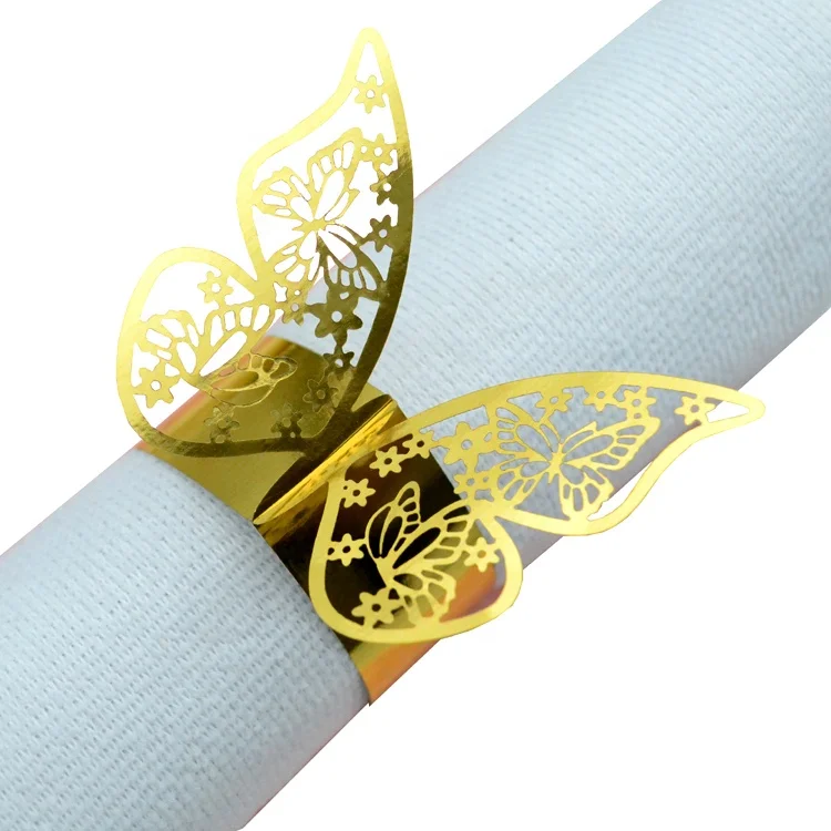 gold centerpieces for wedding table decorations paper butterflies laser cut napkin rings