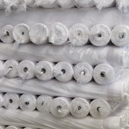 Оптовая продажа, плетеная микрофибра, простой материал, полиэстер, отбеленная белая ткань