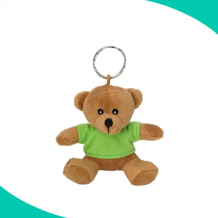 Lovely plush bear keychain wholesale T-Shirt bear keyring personalised custom teddy bear keychain