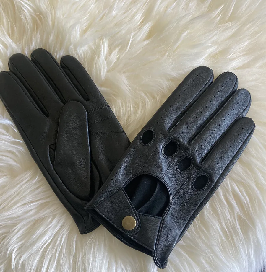 Lambskin fashion leather gloves Premium Quality Leather Driving Gloves Car Drive Leather Sheepskin Gloves for Men and Women