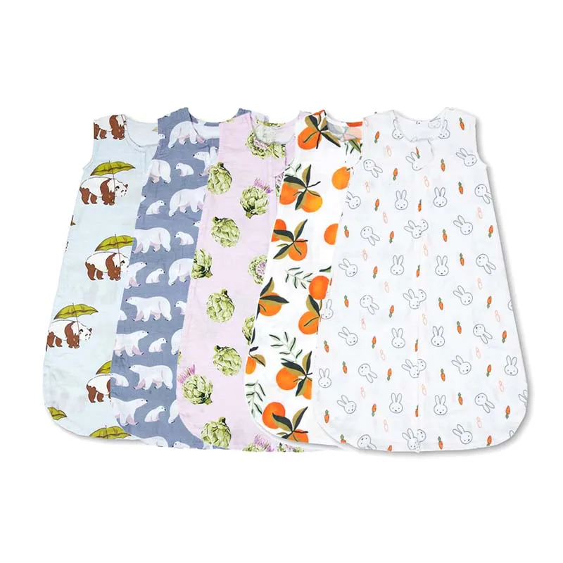 97% Bamboo Rayon 3% Spandex Baby Bamboo Sleeping Bag J-shaped Double Zipper Custom Print Sleeping Bags