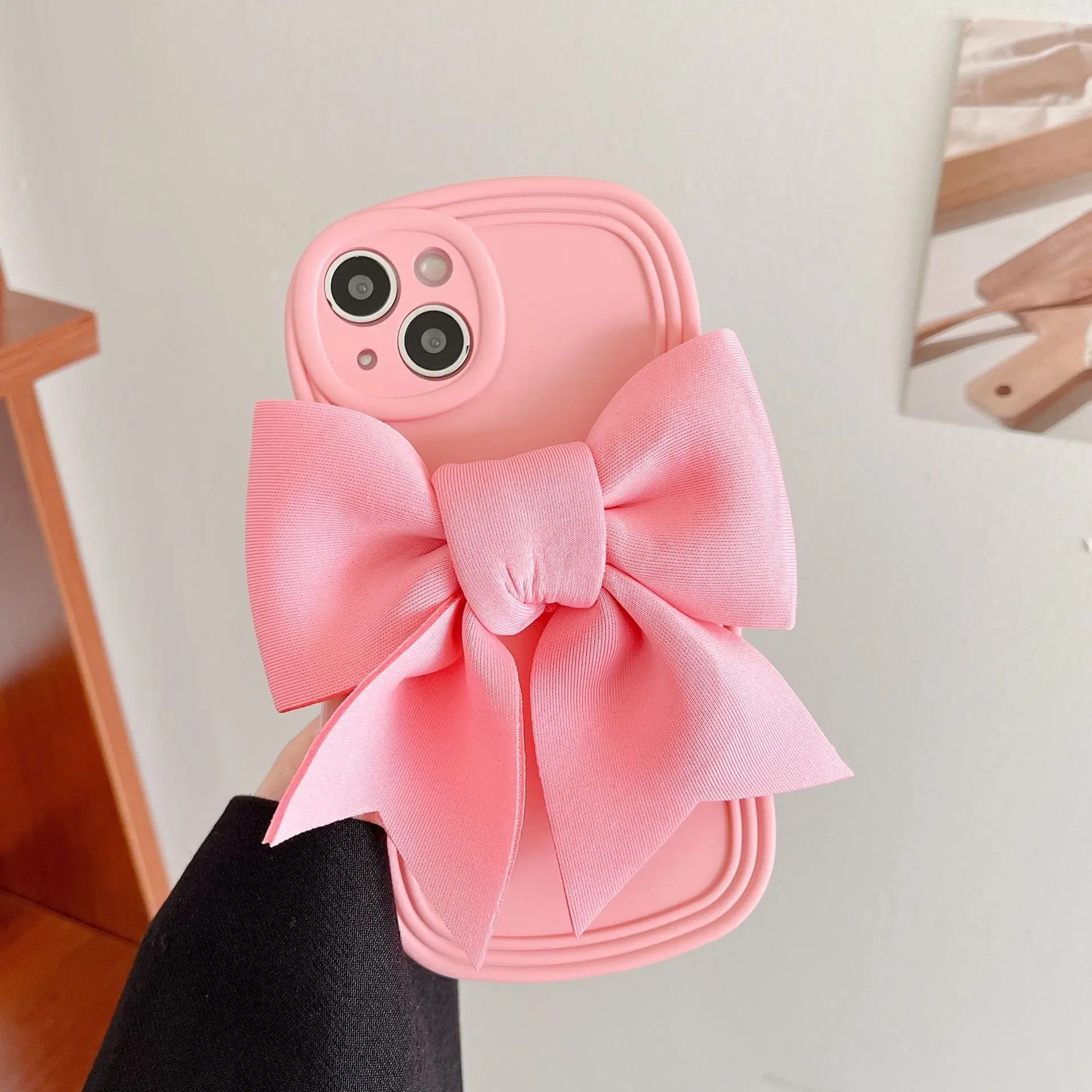 Luxury Candy Color 3D Cute Bow Knot Soft Silicone Phone Cases For iPhone 15 14 13 Pro Max 12 11 XR 7 8 Plus Protective Cover