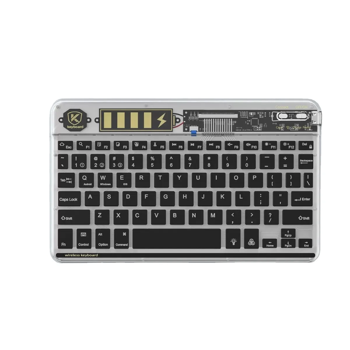 2023 New Suitable for ipad Bluetooth gradient keyboard thin and transparent luminous keyboard wireless mute keyboard
