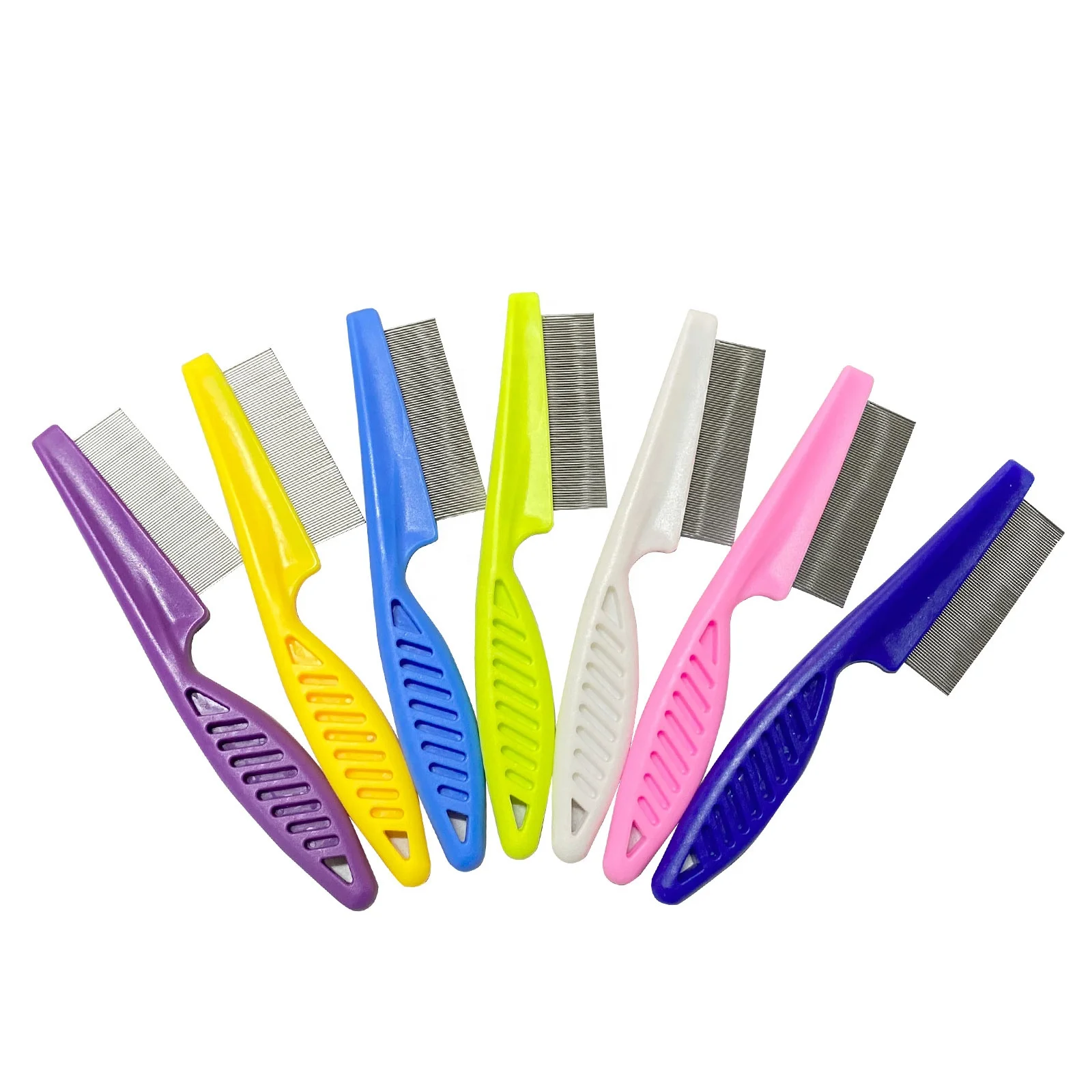 Pet Flea Comb with Handle Fine Tooth Stainless Steel Brush for Dog Cat Fine Teeth Tick Comb Grooming For Cleaning Flea Shedding
