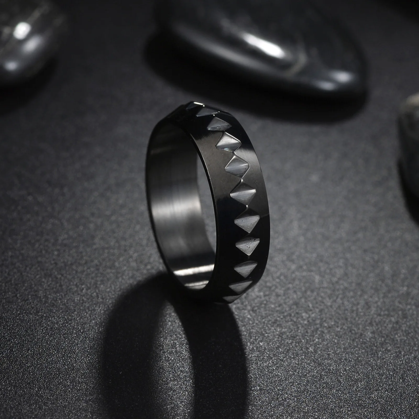 Punk Style Titanium Steel Men Women Ring 2024 Creative Stainless Steel Geometric Ring Wholesale