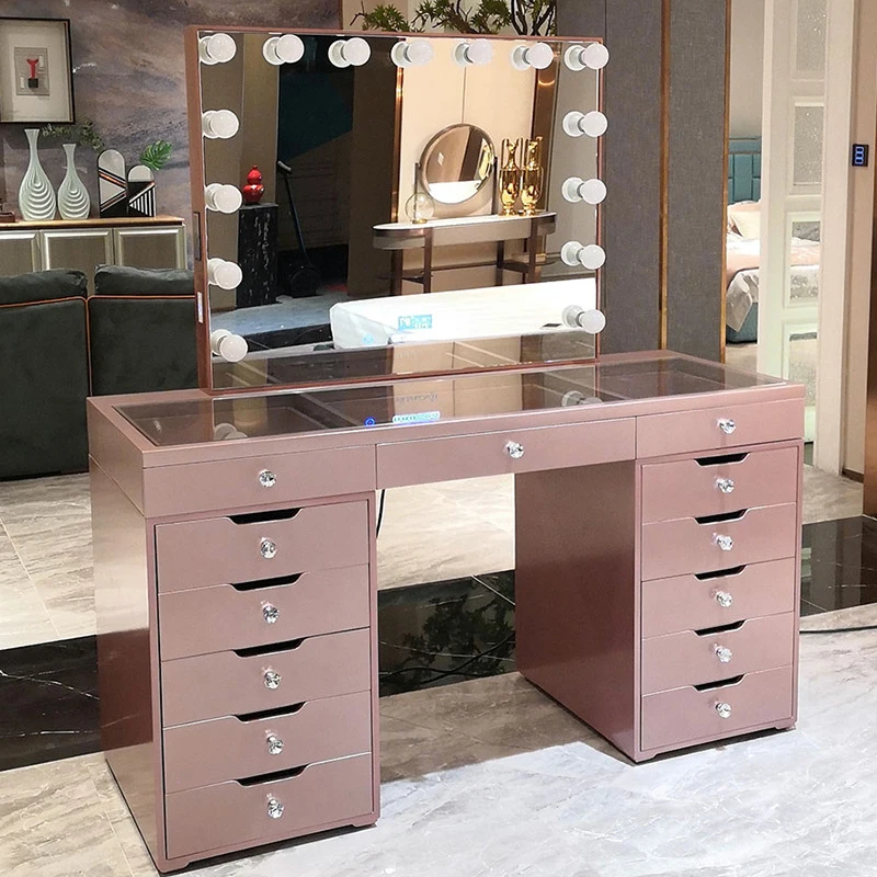 Black Vanity Chair Dresser With Mirror Vanities Luxury Led Lights Mirrored Table Princes Bedroom Smart Light White Makeup