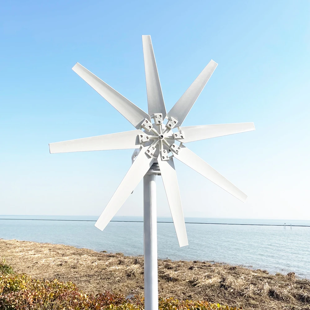 China Factory Low Wind Speed Start 2000W 2kw Horizontal Wind Turbine Generator 12V 24V 48V Windmill With MPPT Charger Controller