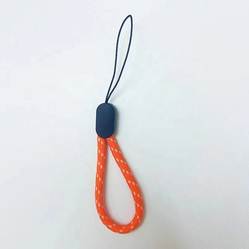 Custom design polyester promotional woven short wrist phone finger strap lanyards for usb flash drive keychain