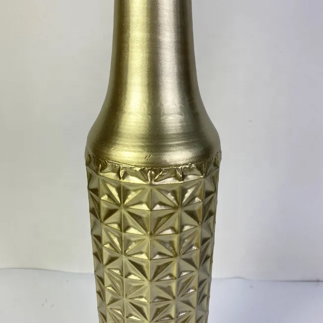 Lander Non-fragile large tall modern home decoration ornaments art floor metal gold vase for hotel