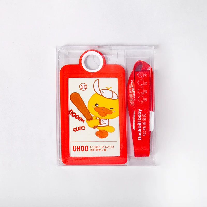 High Quality Creative Cartoon Silicone Student Vertical ID Card Holder Set Lovely Bus Card Campus Card Holders With Lanyard
