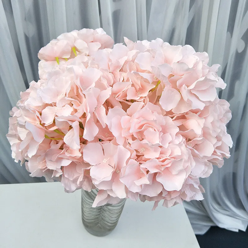 
Mallorca Hydrangea Leafless Five Heads Cotton Cloth Hydrangea Wedding Ceremony Flower French 5 Heads Hydrangea 