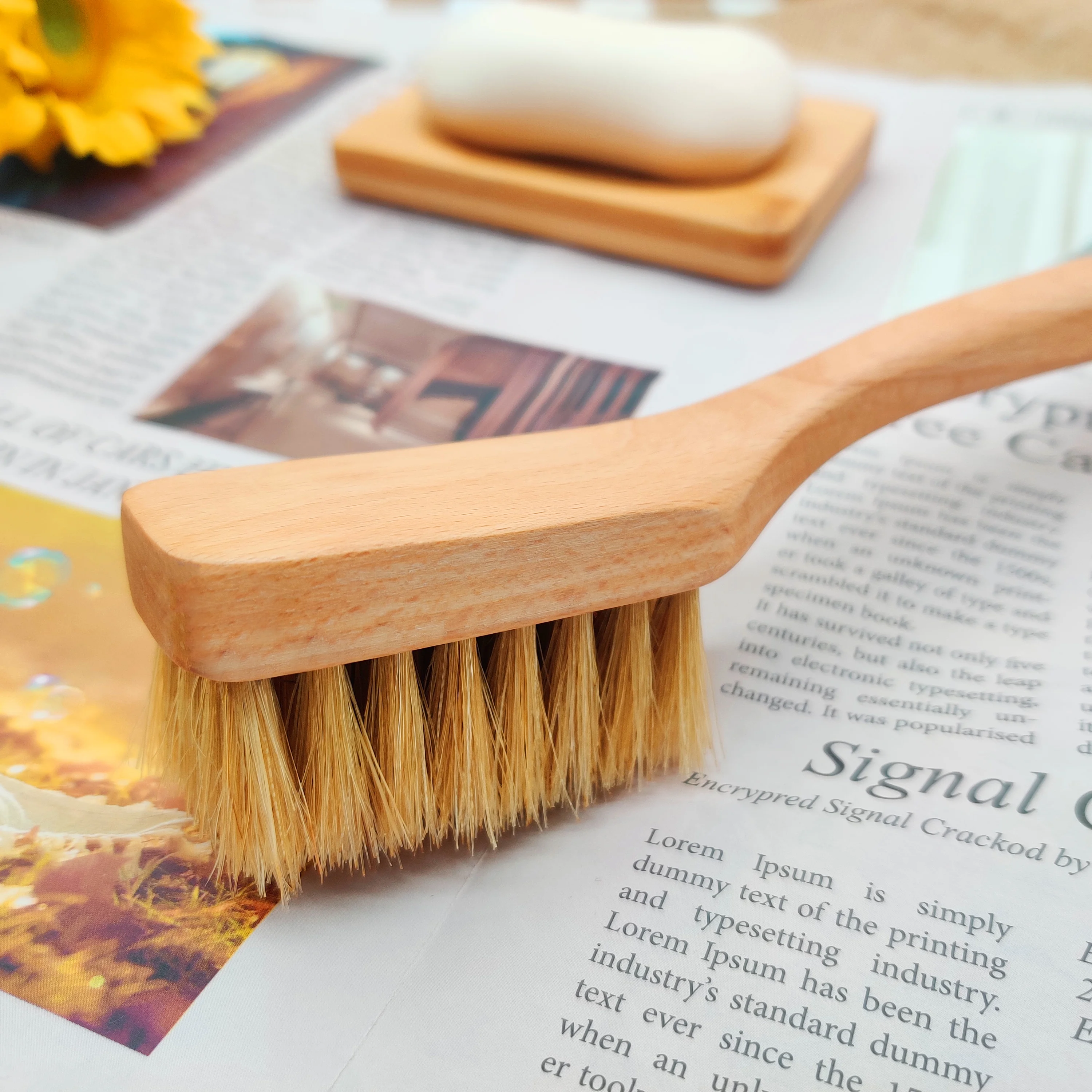 Cleaning tools custom bristle boar  Bamboo handle brush  cleaning brush