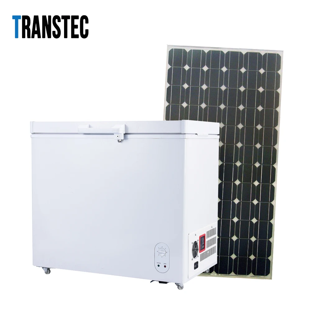 12V 24V DC 208 liters  cooling ice cream off grid solar chest freezer