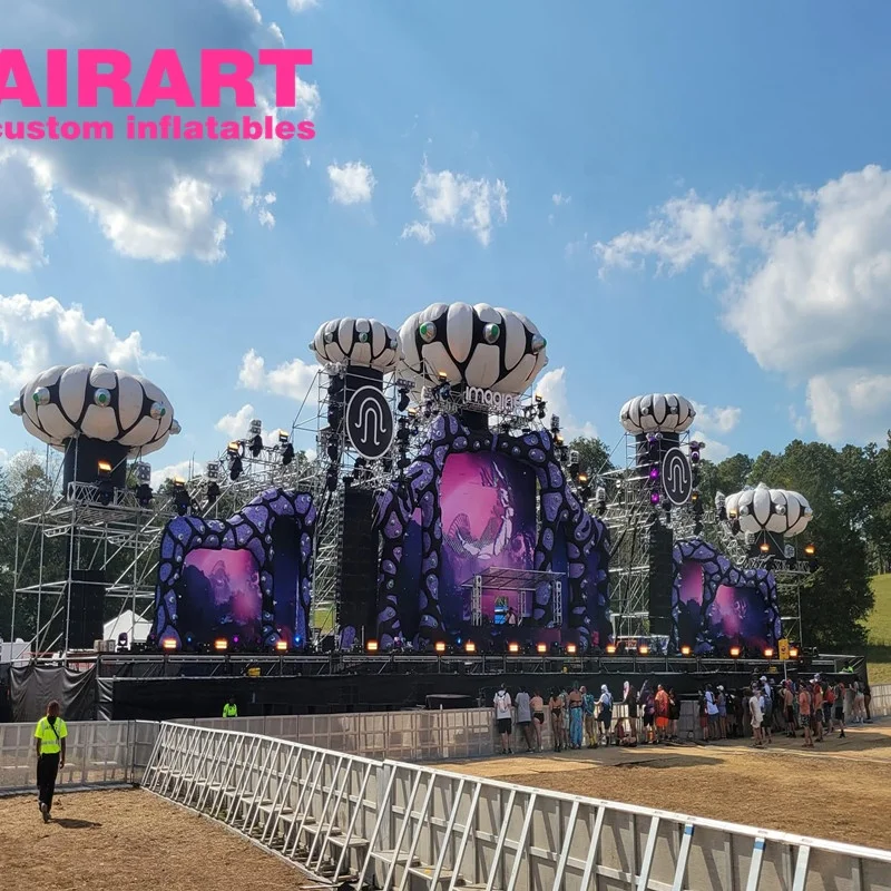 giant inflatable stage background decorative jellyfish music event inflatables