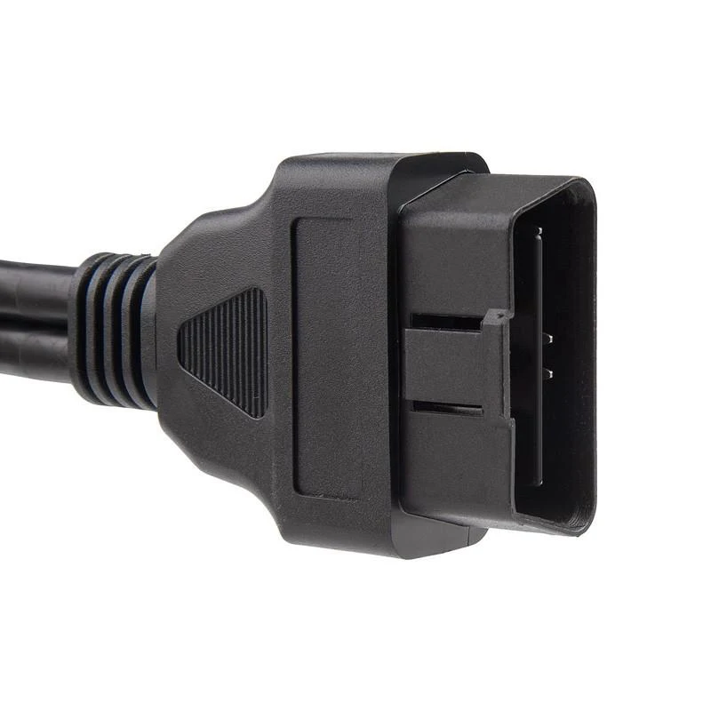 male to dual female Y Splitter extension cable 1ft 16 Pin OBD2 J1962  for obd scanner code recorder gps track hud devices