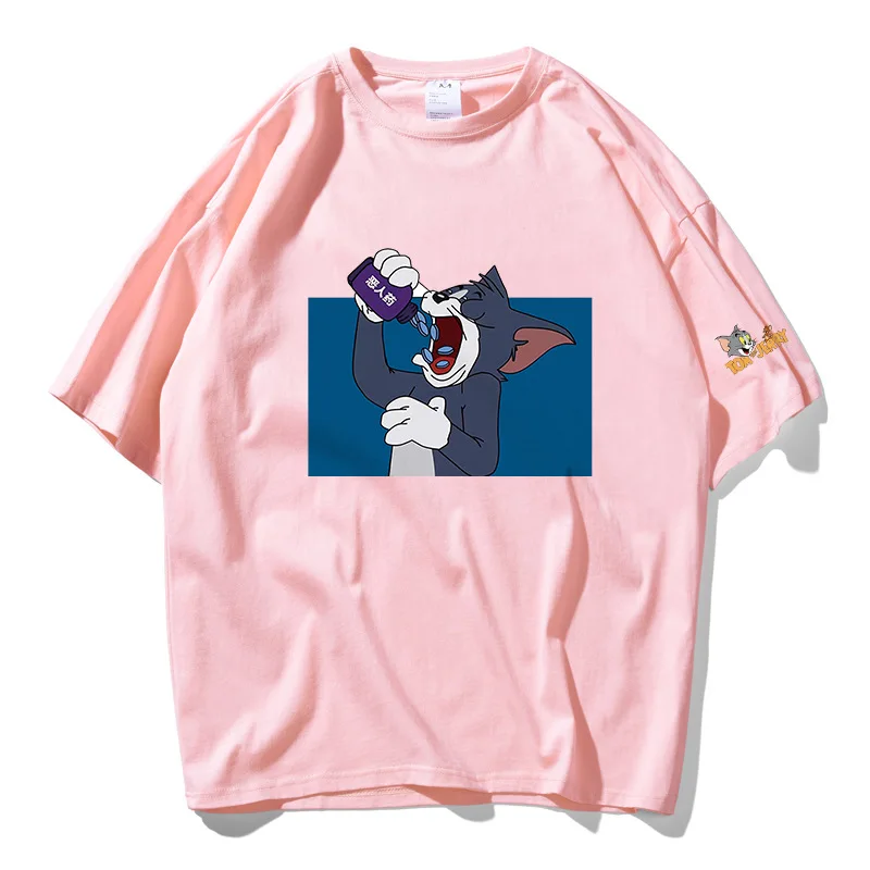 
Oem Brand Logo Custom Printing Custom Cute Animal Pattern Pink Panther Organic Cotton Vintage Blank T Shirts 