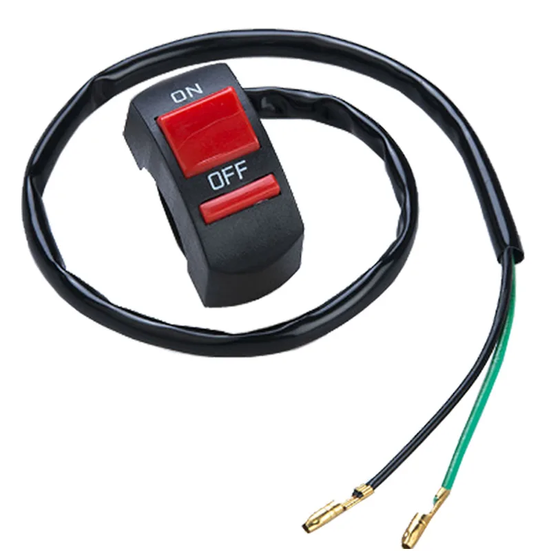 Светодиодный переключатель фар для электрического мотоцикла, 2 провода ВКЛ./ВЫКЛ., 12 В, переключатель фар на руль мотоцикла