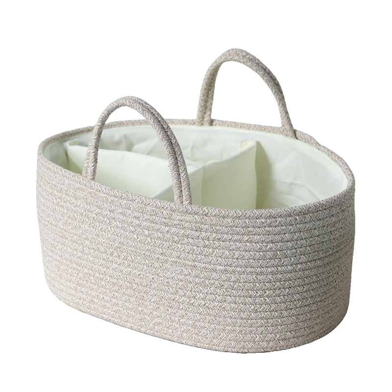 ICEBLUE HD Mommy Bag Jute Cotton Rope Baby Diaper Caddy Diaper Bags
