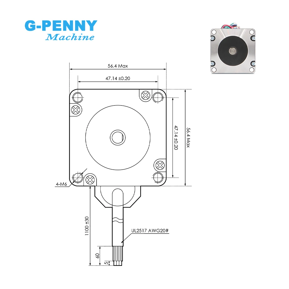 G-Penny NEMA23 57*100 Stepper Motor 300N.Cm 4A L=100mm 3Nm 4 Lead for CNC Engraving Machine 3D Printer
