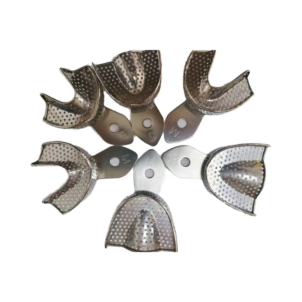 Dental material supplier produced Dental  Instrument Autoclavable Teeth Metal Trays Holder Stainless Steel Impression Tray