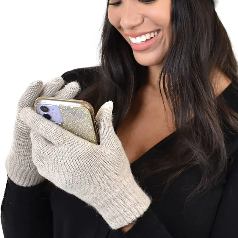 High Quality Winter Melange Acrylic Yarn Jacqurard Warm Thinsulate Knitted Glove