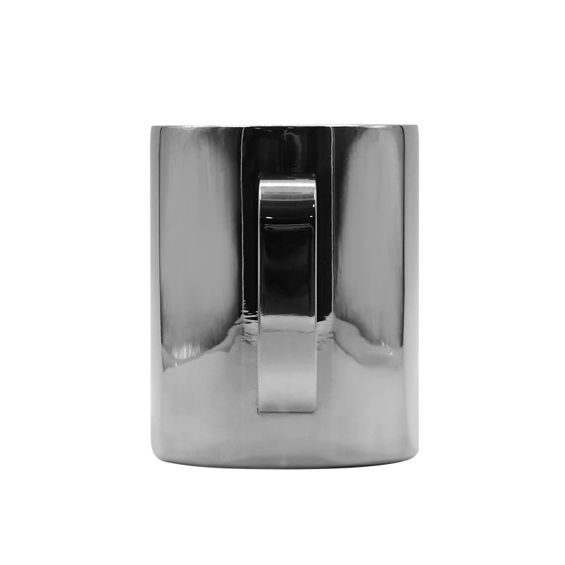 private label Customized 12oz Reusable Stainless Steel Insulated mirror reflection Travel Coffee Mug With Handle