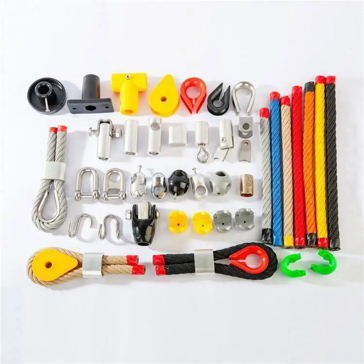 Outdoor Entertainment Playground Equipment Spare Parts Double Braided Rope Polyester Core Climbing Ladder Tree Manufacturing Of