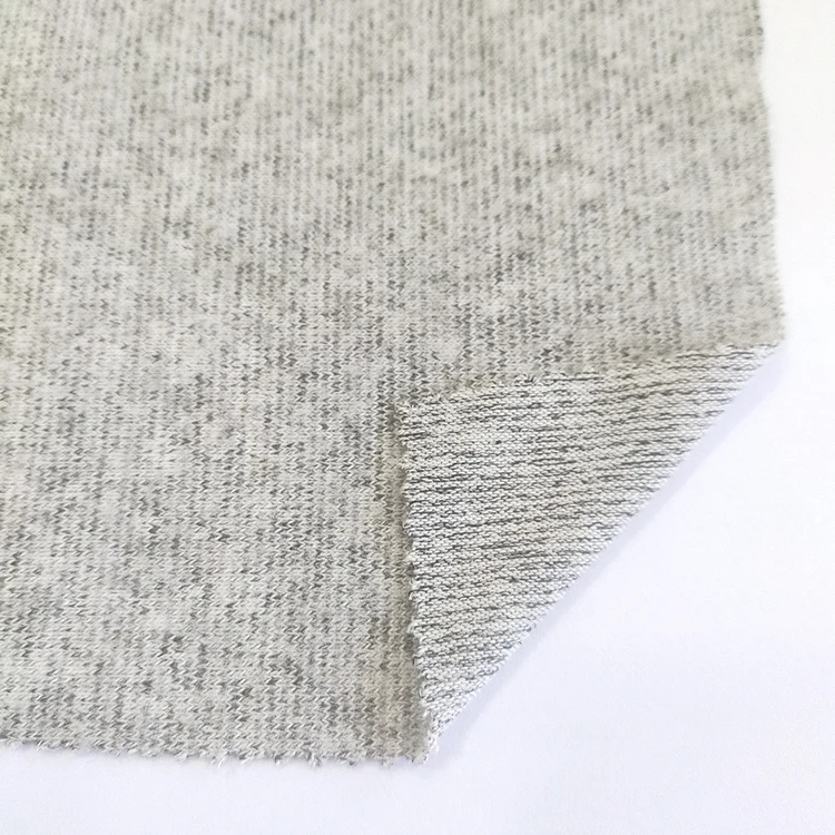 Soft hacci fabric 195gsm single brushed 68% rayon 28% polyester 4% spandex knit fabric for sweaters and sleepwear