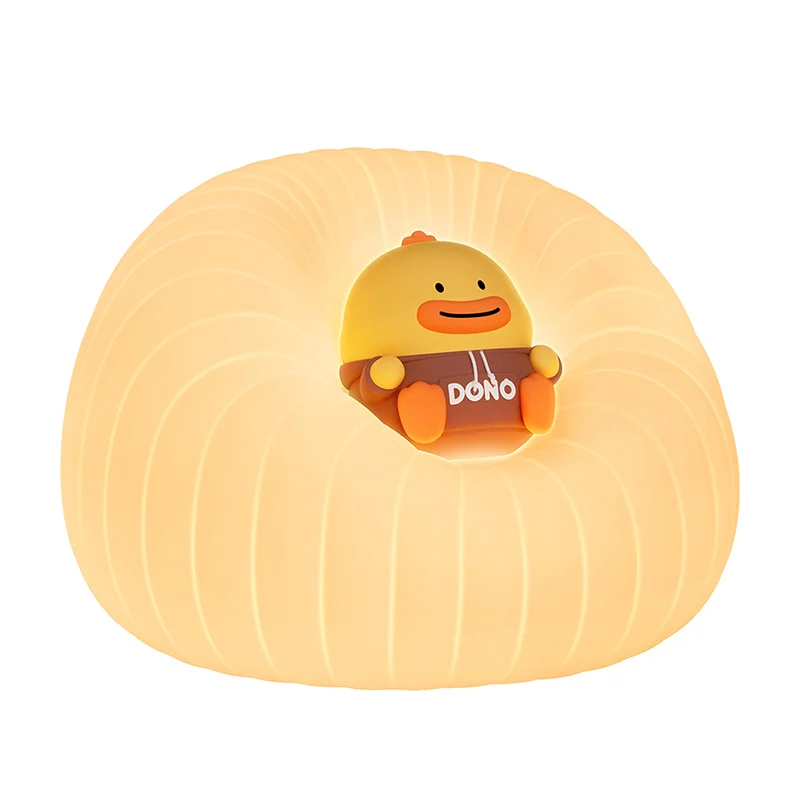 Kawaii Christmas Holiday Gifts Silicone LED Duck Lamp Tap Color Changing Night Lamp Rechargeable Cute Duck Night Light for Kids