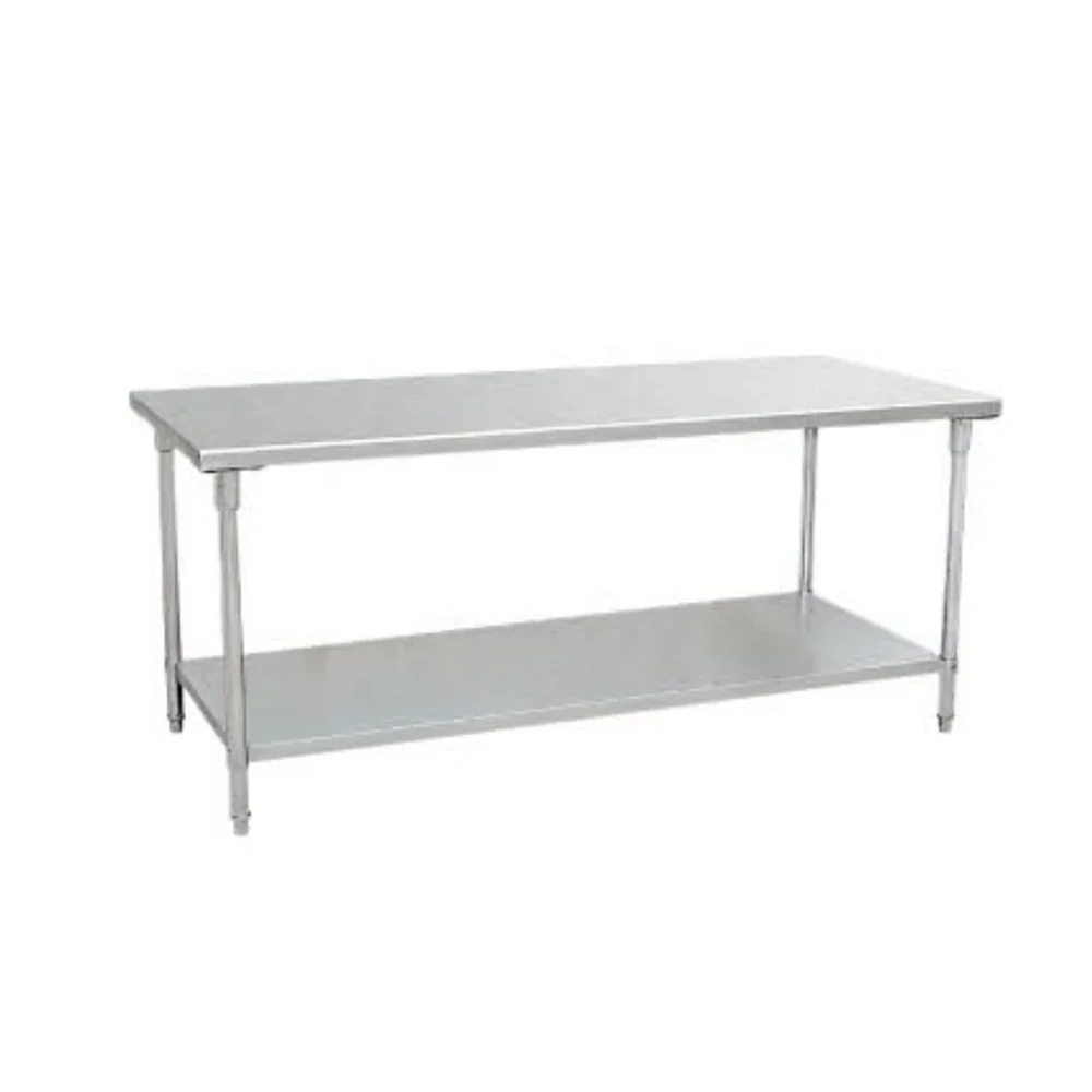 2019 High quality Stainless Steel 2 layer workbench /work table with under shelf for sale