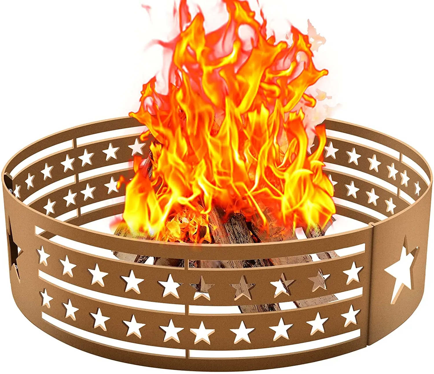 30-inch Fire Outdoor Pits Liner Camping  Portable Fire Wood Burning Heater Metal Fire Pit Ring