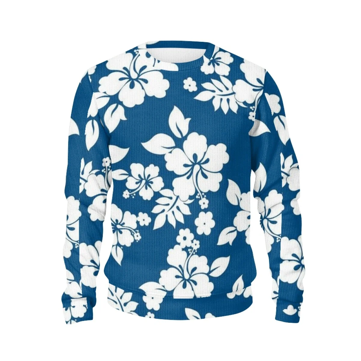 Hawaiian Feature Hibiscus Heavyweight 280gsm Fleece Coarse needle woven cloth Graphic Sweatshirt For Lady Wholesale Sublimation