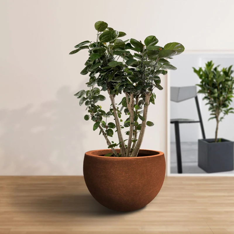 Outdoor flower pot bowl plant culture metal flower pot
