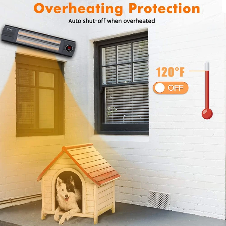 Outdoor Patio Warmer 1500W Freestanding Electric Space Heater Wall Mounted Heater Infrared Heater