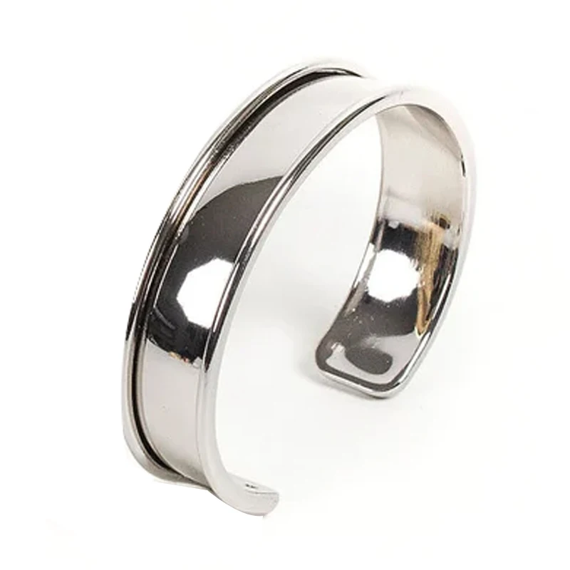 Custom 3mm to 12mm 316L Stainless Steel Cuff Bracelet Bangle Channel Blank for Inlay