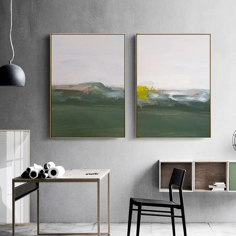 Abstract 2 Single Panel Style Nordic Blue Seascape Living Room Decorative Canvas Painting Wall Art