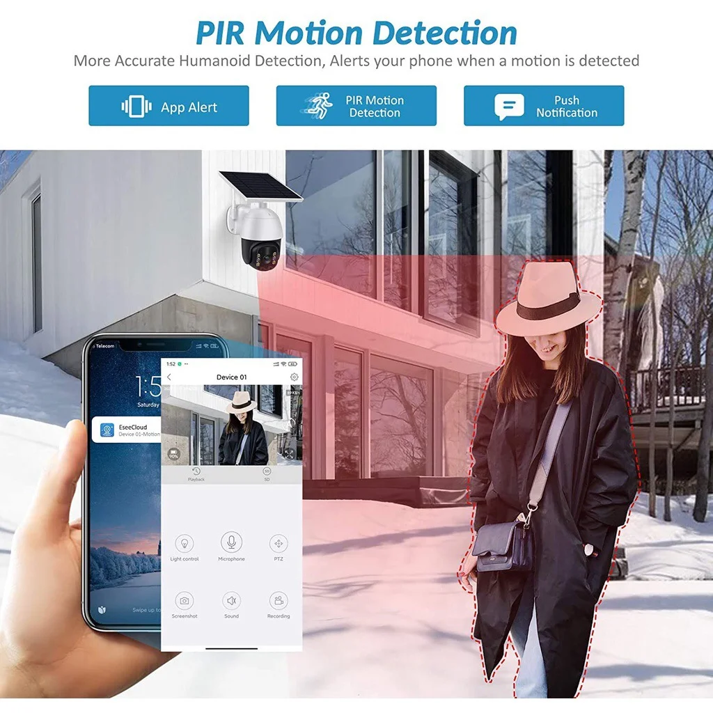 2MP PTZ 4G IP Camera Outdoor Digital Zoom Wireless H.265 P2P Security CCTV Camera Two Way Speak Audio AI Human Auto-Tracking