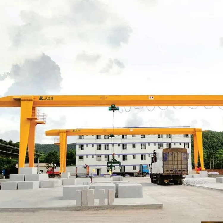 Industrial 30 Ton Single Beam Gantry Crane with Hoist Engine Motor Powered Gearbox Bearing Core Components Construction Industry