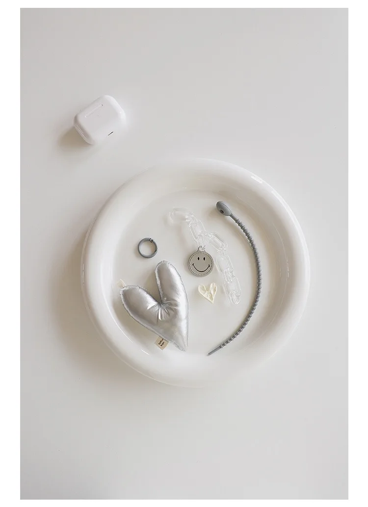 PU heart-shaped keychain 2d rubber keychain Japanese and Korean style cute heart-shaped pendant diy keychain