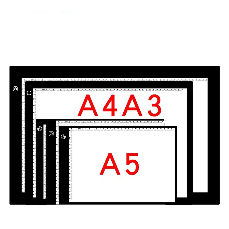Children 3 Levels Brightness A3 A4 A5 Draw Tracing Copy Pad Flexible USB Light LED Drawing Board