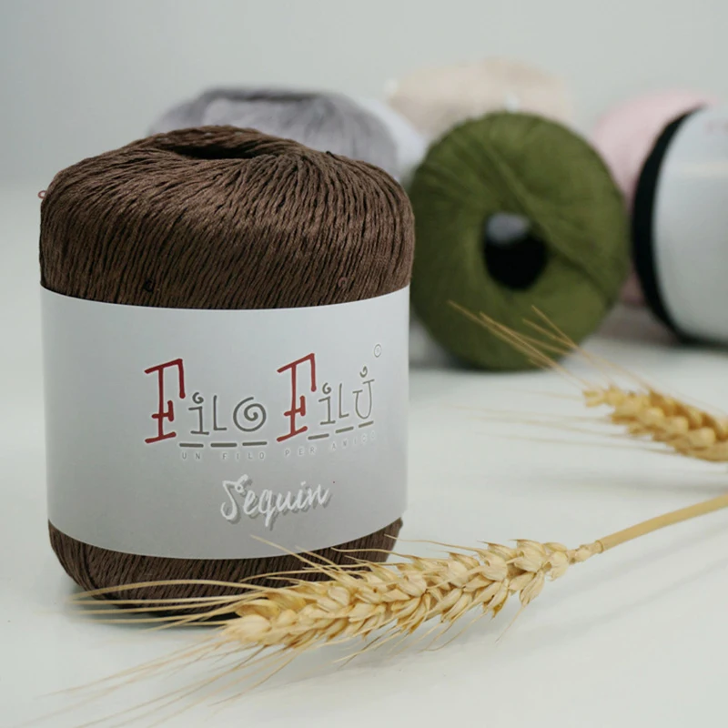 ZENGLONG 50g/roll 93% mercerized cotton 7% beads 1/5.1nm 1ply cotton blended fancy yarns hand knitting yarn for wholesale